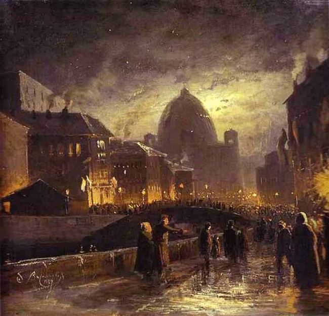 Сочинение по картине: Васильев - "Илюминация в Петербурге"