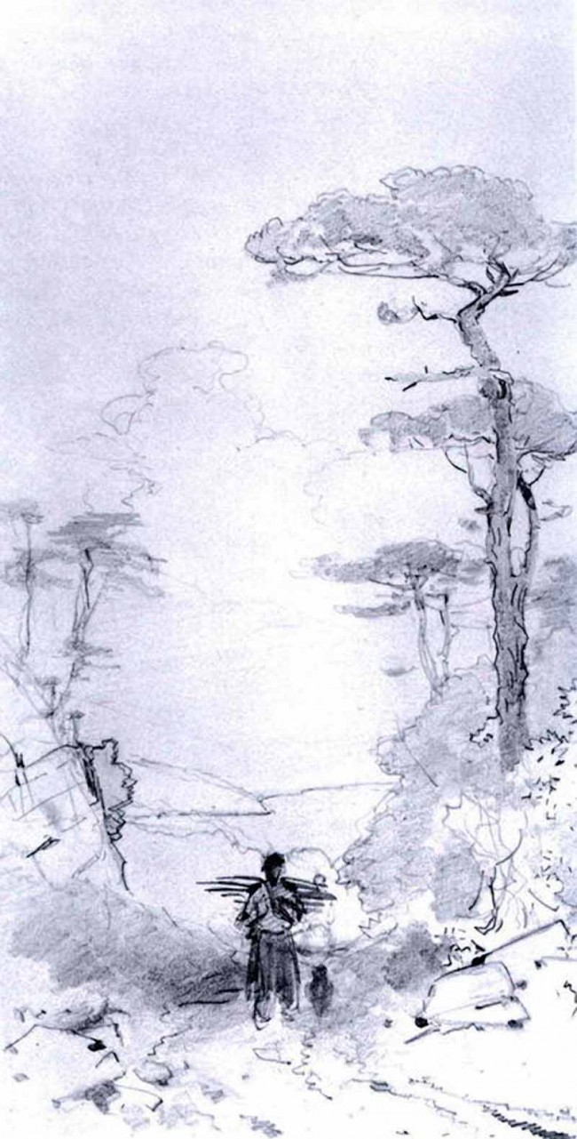 Сочинение по картине: Васильев - "Крестьянин с хворостом на горной дороге"