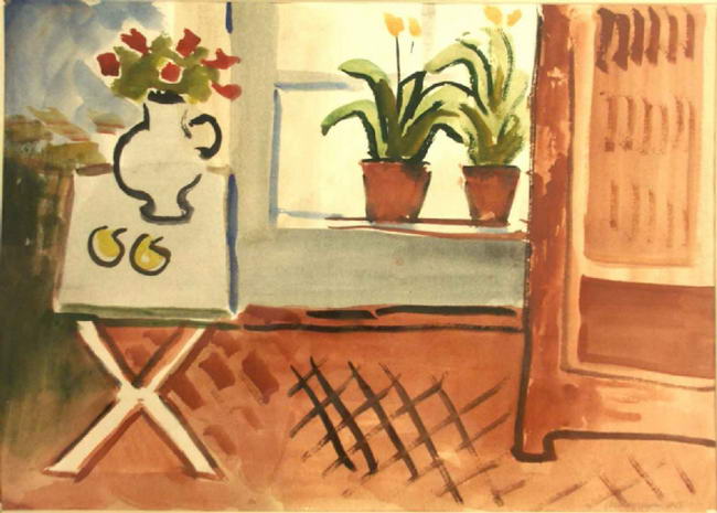 Сочинение по картине: Ведерников - "Интерьер с цветами"