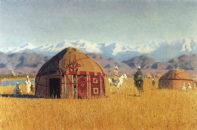 Сочинение по картине: Верещагин - "Киргизские кибитки на реке Чу"