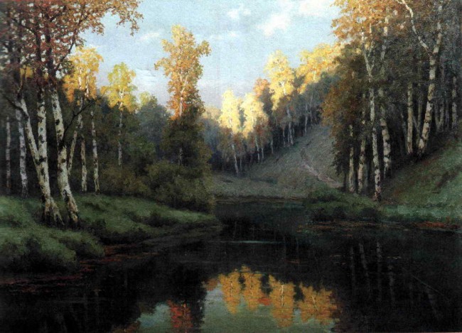 Сочинение по картине: Волков - "Лесное озеро"