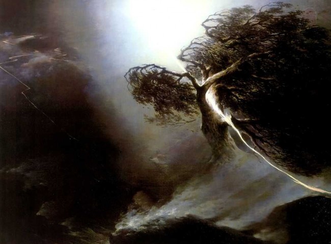 Сочинение по картине: Воробьев - "Дуб, раздробленный молнией. Аллегория на смерть жены художника"