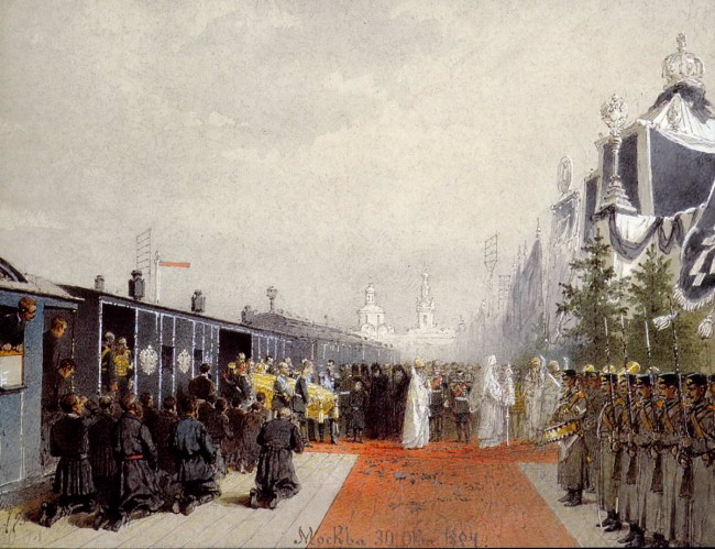 Сочинение по картине: Зичи - "Вынос гроба Александра III из траурного поезда в Москве 30 октября 1894 года"