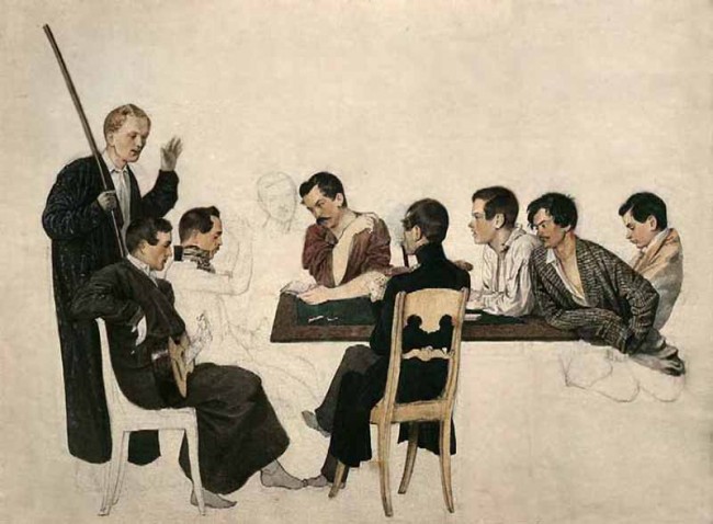 Сочинение по картине: Федотов - "А.Федотов и его товарищи по лейб-гвардии Финляндскому полку"