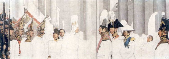 Сочинение по картине: Федотов - "Освящение полковых знамён в зимнем дворце 26 марта 1839 года"