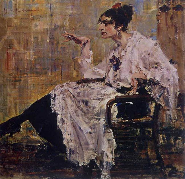 Сочинение по картине: Фешин - "Дама с сигаретой"