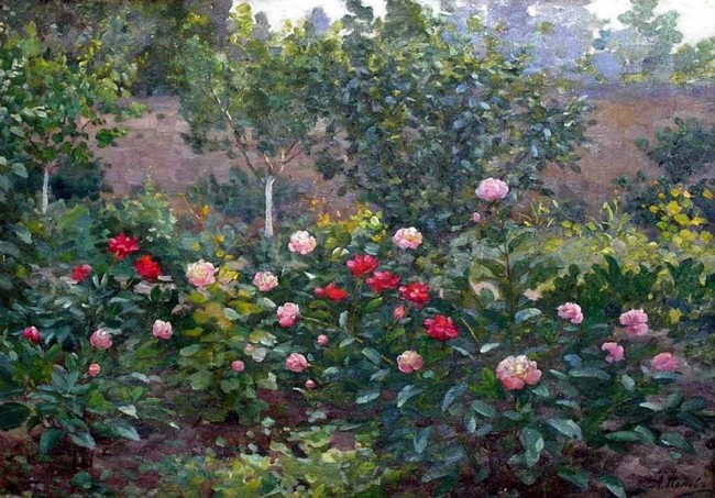 Сочинение по картине: Попов - "Пионы"