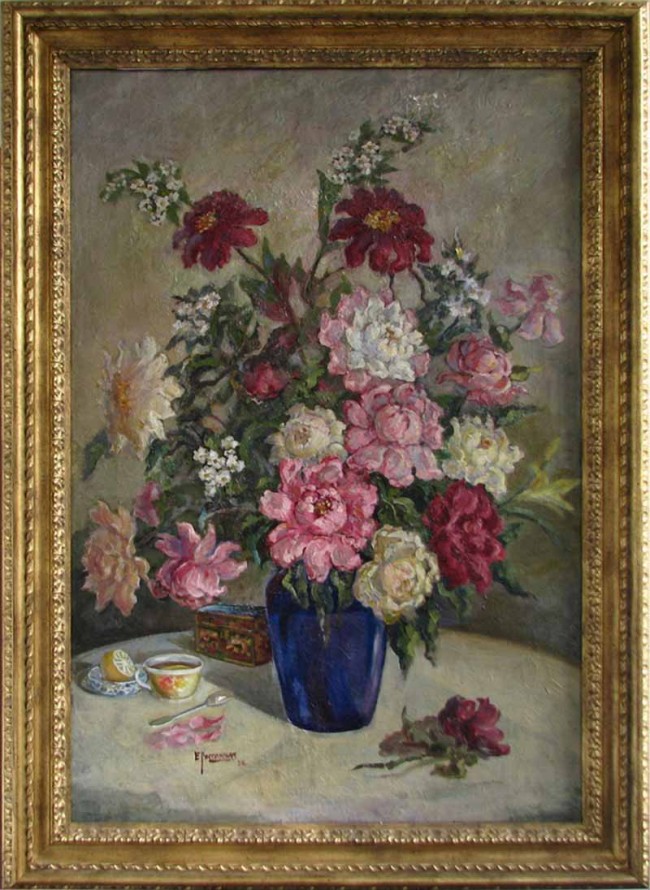 Сочинение по картине: Россинские - "Роза в синей вазе"