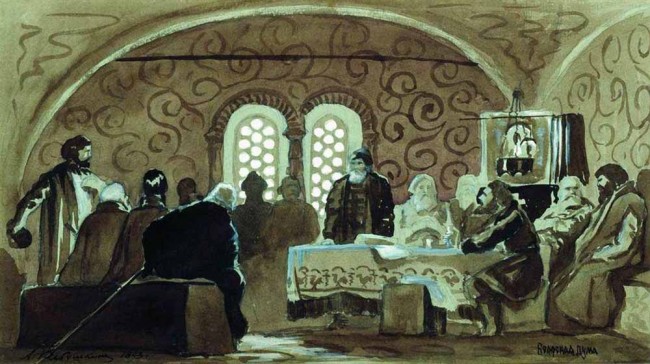 Сочинение по картине: Рябушкин - "Боярская дума"