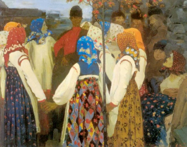 Сочинение по картине: Рябушкин - "Втерся парень в хоровод..."