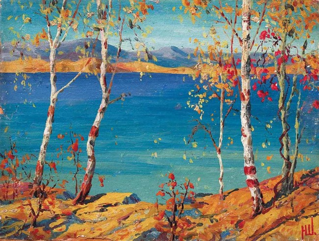 Сочинение по картине: Шлеин - "Березки над водой"