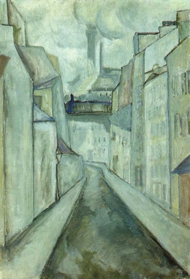 Сочинение по картине: Штеренберг - "Пейзаж с поездом (Улочка в Париже)"