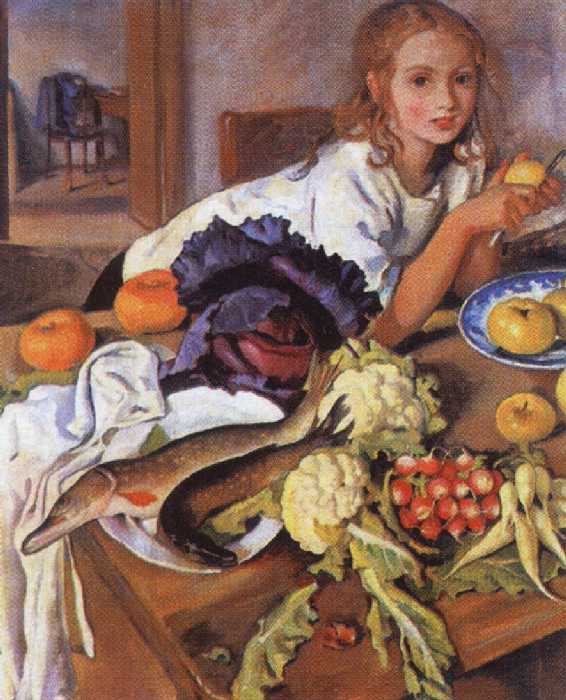 Сочинение по картине: Серебрякова - "Катя с натюрмортом"