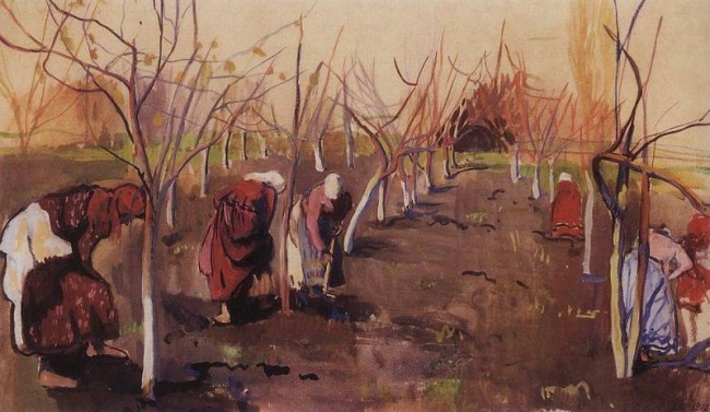 Сочинение по картине: Серебрякова - "Окапывают деревья в саду" Сочинение по картине: Серебрякова - "Окапывают деревья в саду"