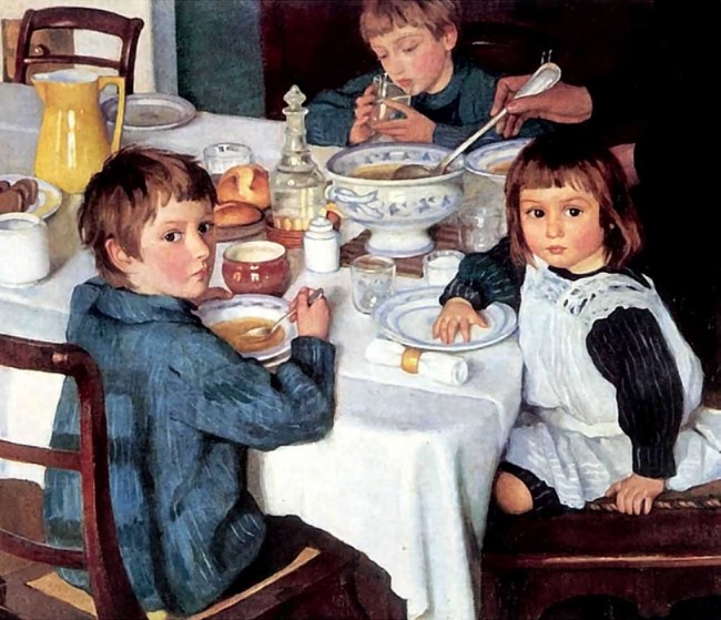 Сочинение по картине: Серебрякова - "За завтраком" Сочинение по картине: Серебрякова - "За завтраком"