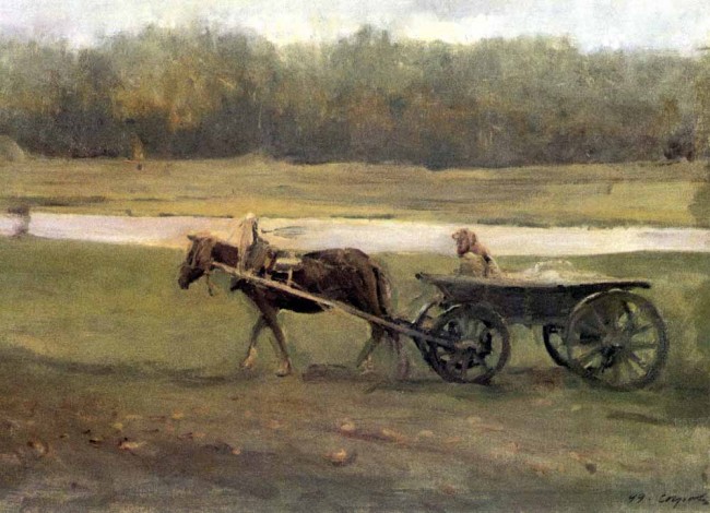 Сочинение по картине: Серов - "Баба в телеге"