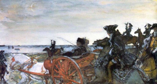 Сочинение по картине: Серов - "Выезд Екатерины II на соколиную охоту"