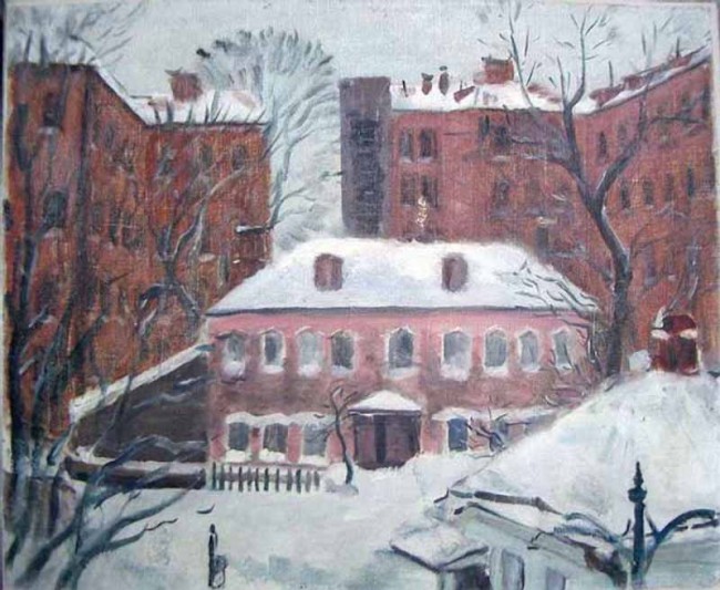 Сочинение по картине: Соколов - "Московский дворик"