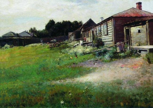 Сочинение по картине: Соколов - "Двор в окрестности Троице-Сергиевой лавры"