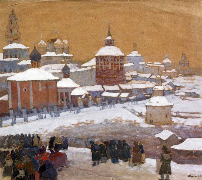 Сочинение по картине: Соколов - "Вид Троице-Сергиевой лавры"