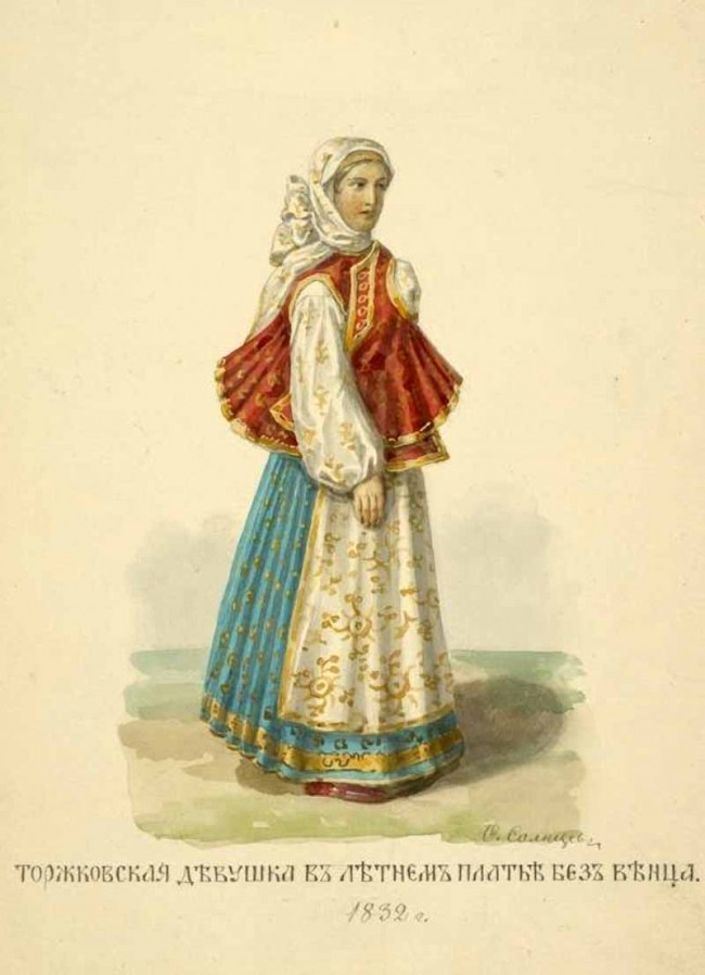 Сочинение по картине: Солнцев - "Торжковская девушка в летнем платье без венца"