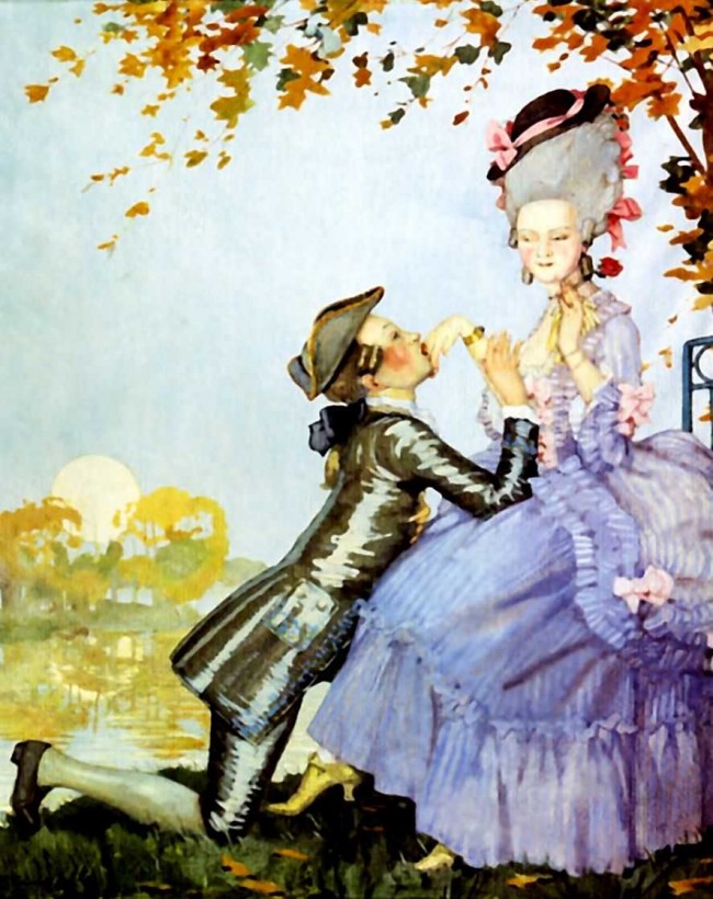 Сочинение по картине: Сомов - "Юноша на коленях перед дамой"