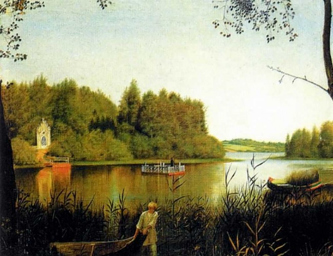 Сочинение по картине: Сорока - "Вид на озеро Молдино в усадьбе «Островки» имении Н.П.Милюкова."