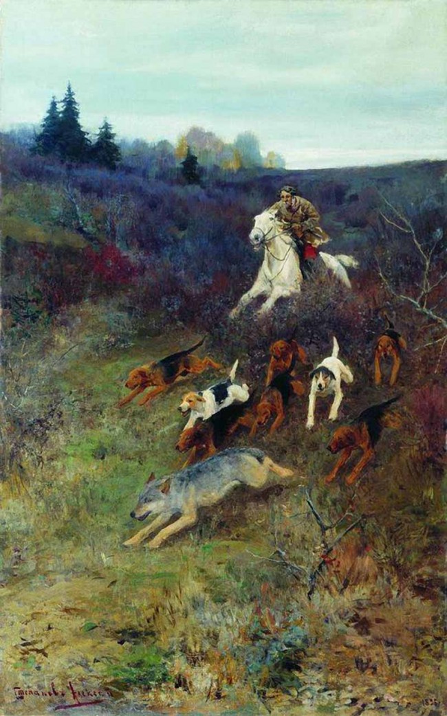 Сочинение по картине: Степанов - "По волку с гончими"