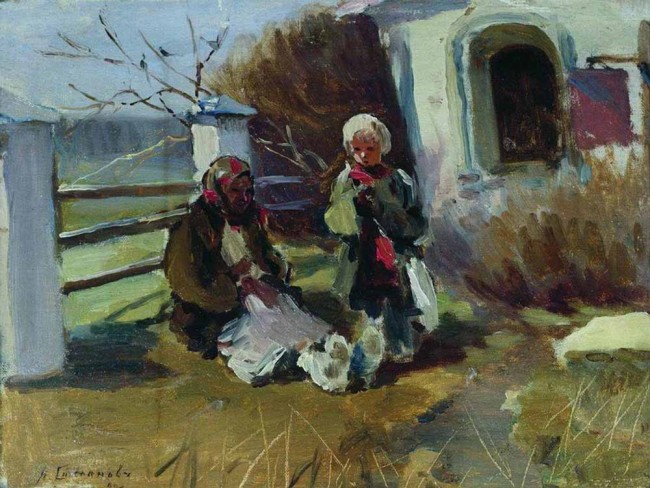 Сочинение по картине: Степанов - "У ограды"