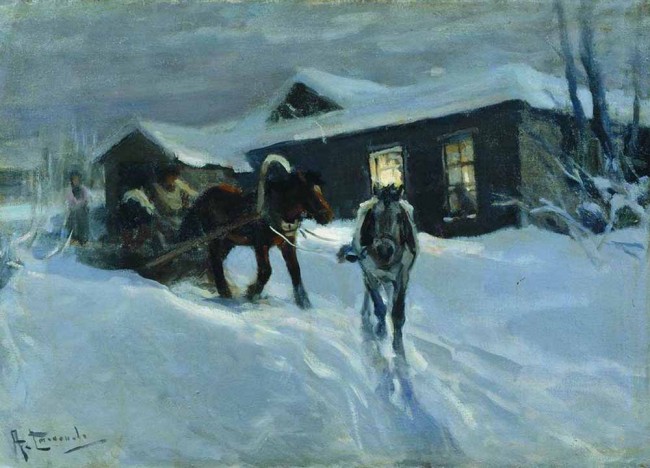 Сочинение по картине: Степанов - "Уехали"