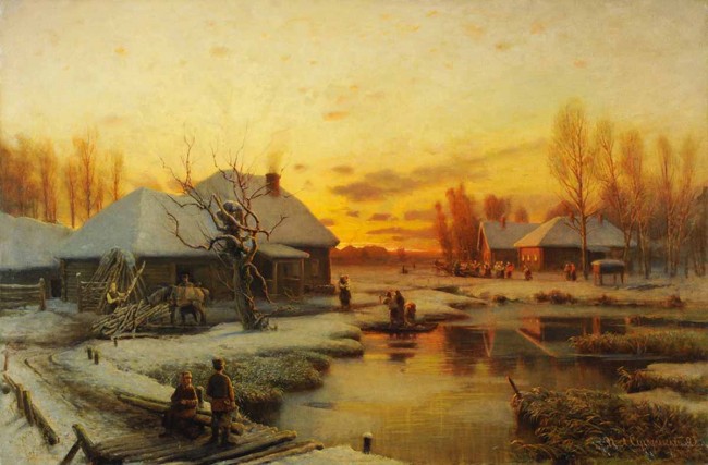 Сочинение по картине: Суходольский - "В деревне зимой"