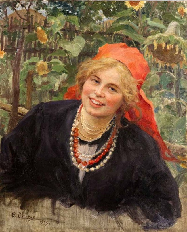 Сочинение по картине: Сычков - "Блондинка-кокетка"