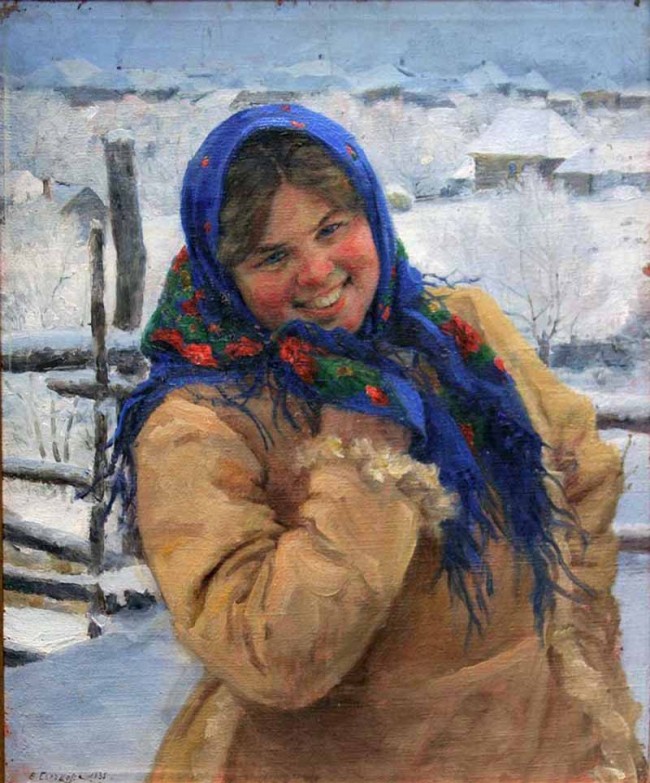 Сочинение по картине: Сычков - "Девушка в синем платке" Сочинение по картине: Сычков - "Девушка в синем платке"