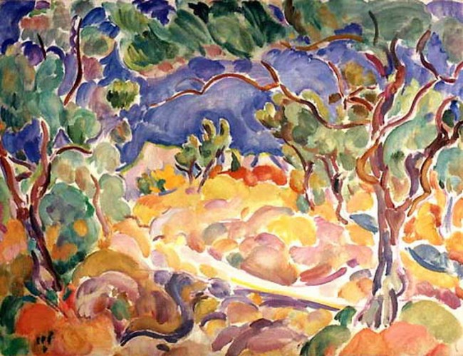 Сочинение по картине: Тетерин - "Дорога к морю. Оливы"