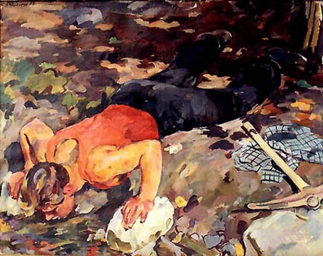 Сочинение по картине: Тетерин - "Пьющий"