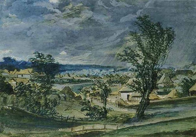 Сочинение по картине: Тропинин - "Украинская деревня. Гроза"