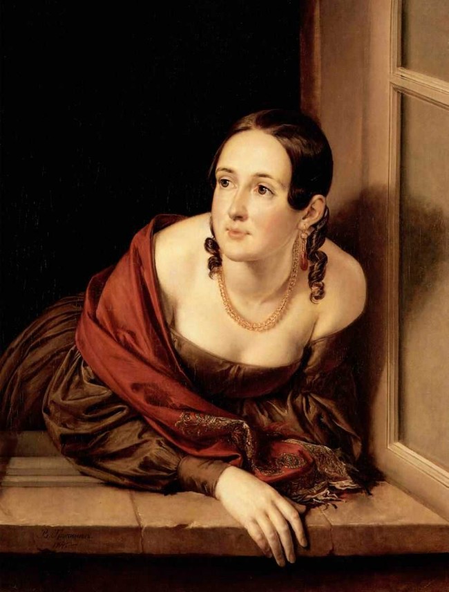 Сочинение по картине: Тропинин - "Женщина в окне. (Казначейша)"