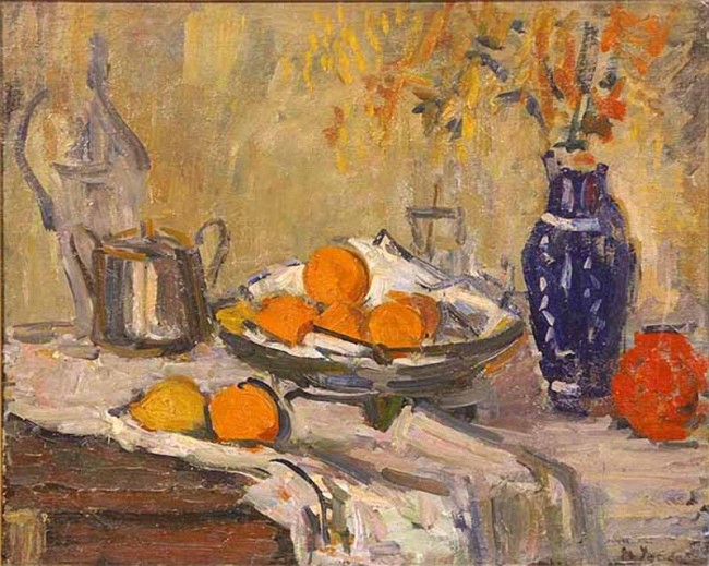 Сочинение по картине: Удальцова - "Натюрморт с синей вазой и апельсинами"