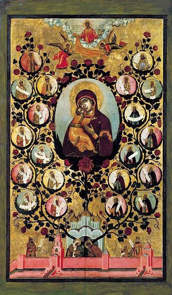 Сочинение по картине: Ушаков - "Богоматерь Владимирская (Древо Московского государства - Похвала Богоматери Владимирской)"