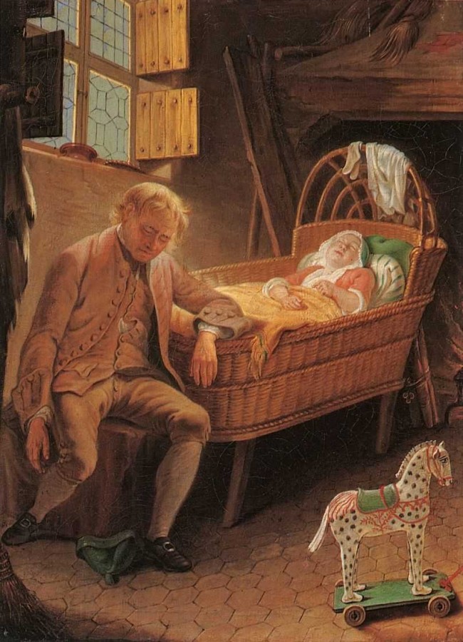 Сочинение по картине: Якимов - "Мужчина у колыбели"