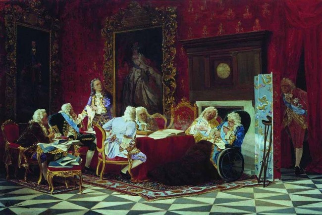 Сочинение по картине: Якоби - "А.П.Волынский на заседании кабинета министров"