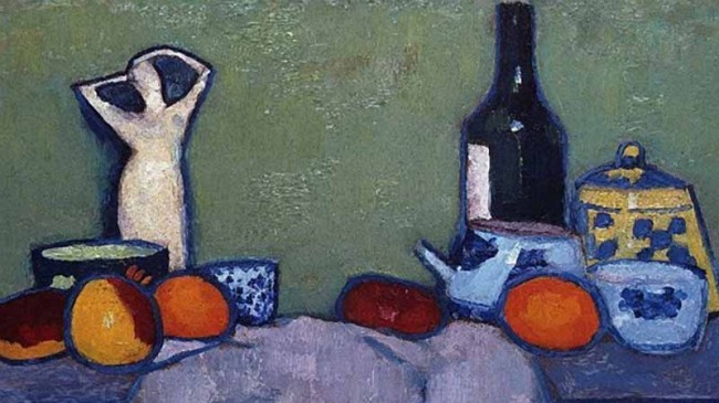 Сочинение по картине: Явленский - "Натюрморт с фруктами, фигурой и бутылкой" Сочинение по картине: Явленский - "Натюрморт с фруктами, фигурой и бутылкой"