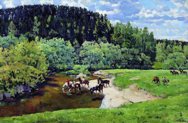 Сочинение по картине: Юон - "Приволье. Водопой (Лигачево)" Сочинение по картине: Юон - "Приволье. Водопой (Лигачево)"